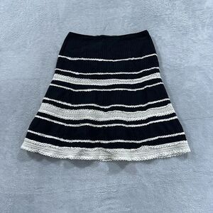 Talbots Petites Midi Skirt Women 6 Black Patches Y2K Vintage